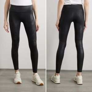 Spanx Faux Leather Moto Leggings - Small